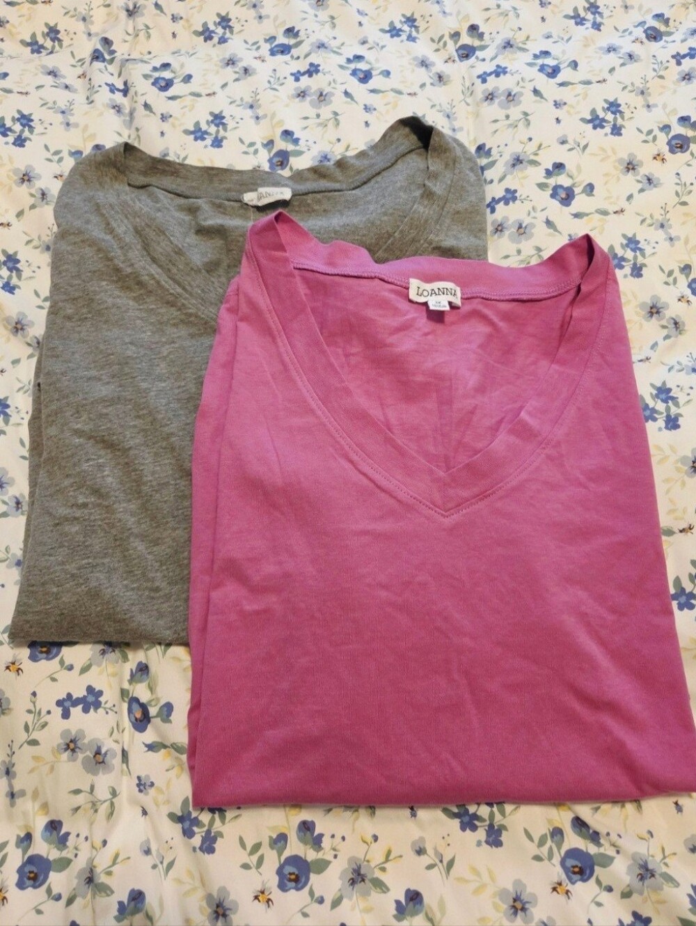 Loanna Set of 2 V-Neck Tees, Plus 3X